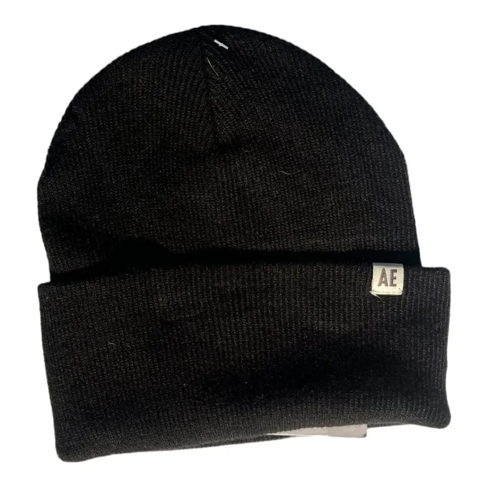 American Eagle Black Beanie, OS Baby NWOT